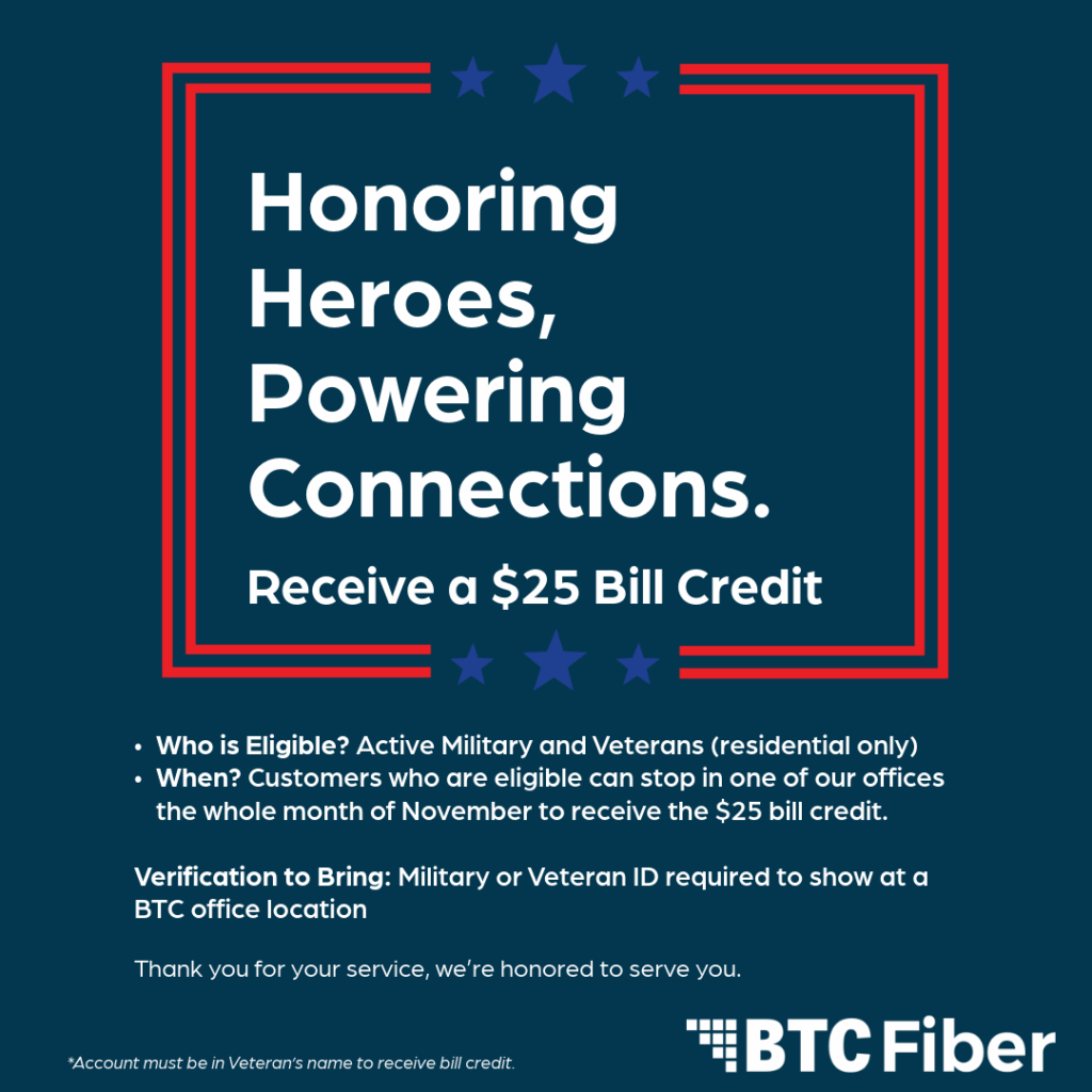 Veterans Day Bill Credit